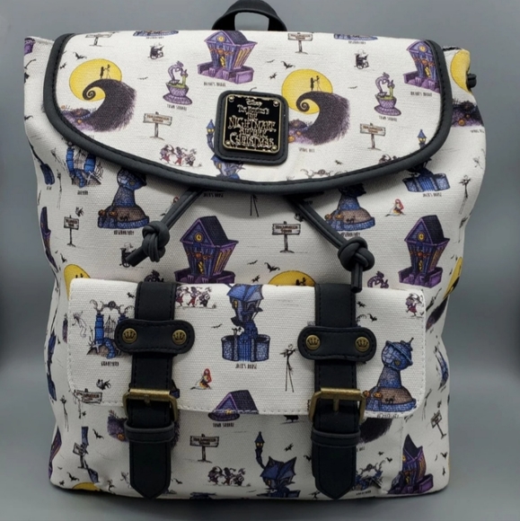LOUNGEFLY Nightmare Before Christmas Halloween Town Backpack - Picture 2 of 15